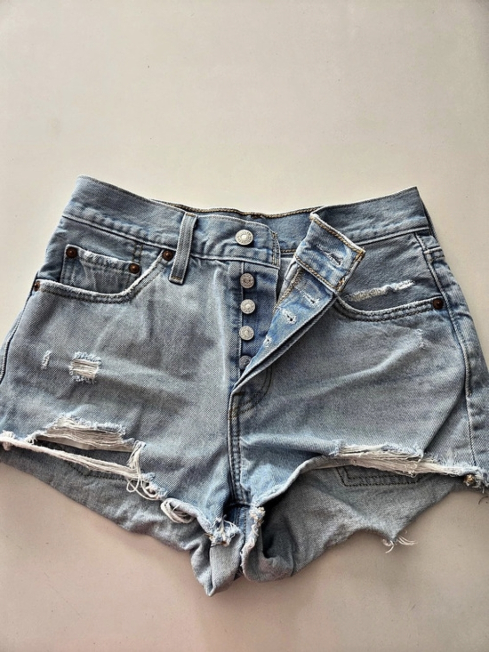 Levi's 501 Original High-Rise Cut-Off Denim Shorts Waist 25